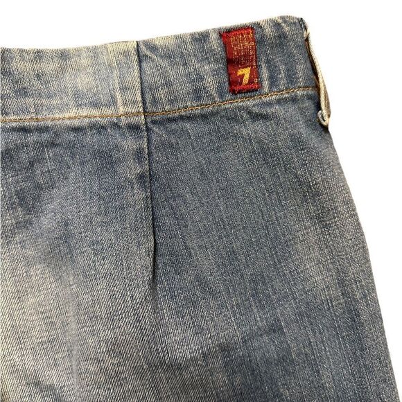 Vintage Y2K 7 for All Mankind 100% Cotton Flare Jeans Size 28 - Picture 8 of 16